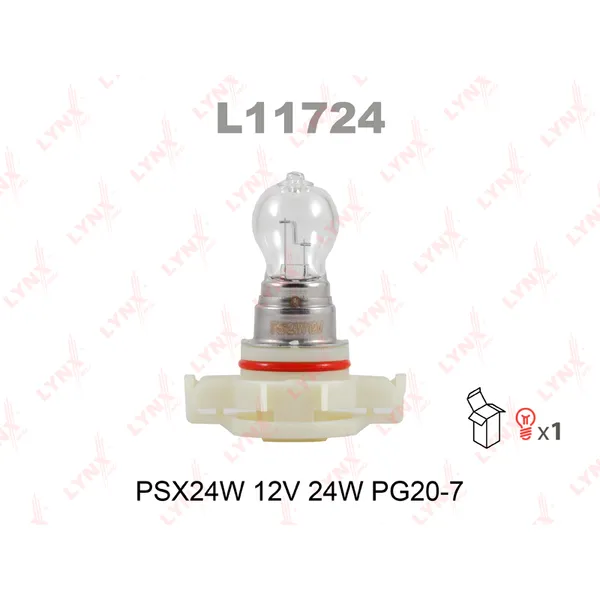 Лампа 12V PSX24W 24W PG20/7 LYNXauto 1 шт. картон L11724