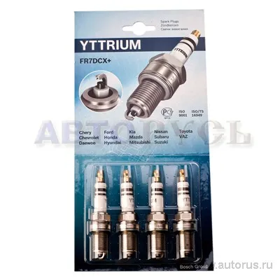Свеча зажигания компл. (4шт) для а/м ВАЗ 08-010 инж 16кл YTTRIUM FR7DCX+ ЭЗ F01H7B0146HZ6