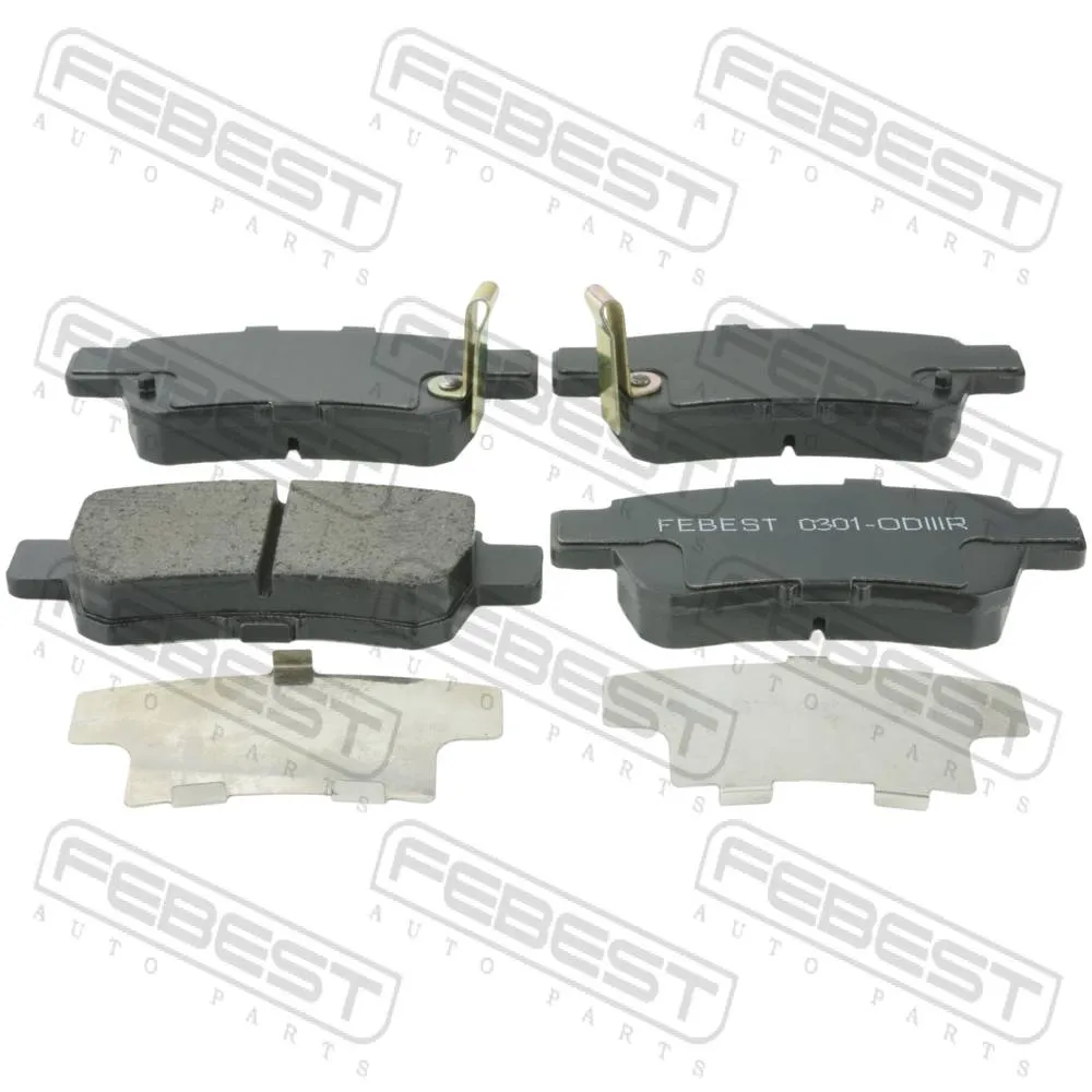 Колодки тормозные задние комплект (с противоскрипной пластиной) HONDA ODYSSEY RL3 2005-2009 [US] FEBEST 0301-ODIIIR