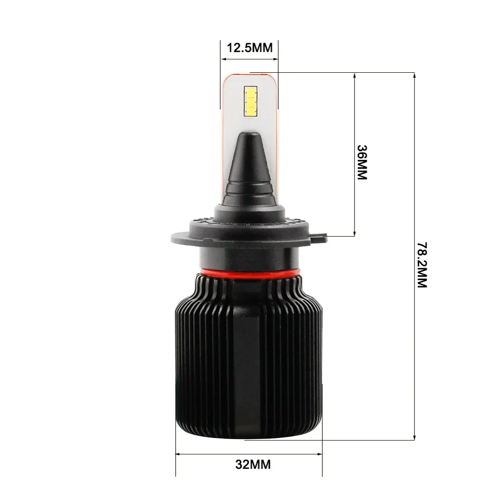 Лампа светодиодная 8-32V H7 25W PX26d 5000K VIZANT Seoul-csp 2 шт. картон с корейским чипом J1H7
