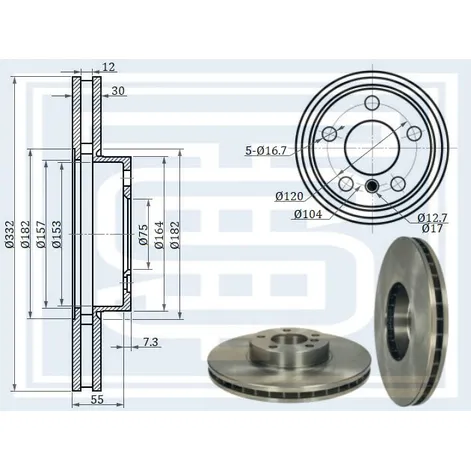 Диск тормозной BMW X-5 (E70/F15) передний STARKE 171-932