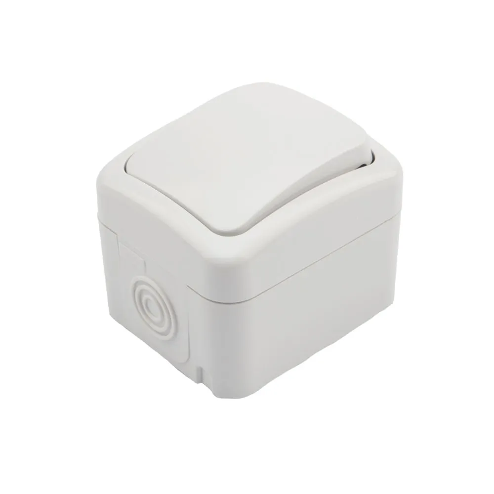 Выключатель одноклавишный KRANZ Mini OG открытой установки, IP54 белый Kranz KR780601