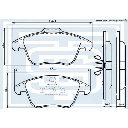 Колодки тормозные перед. FORD MONDEO IV STARKE 176-701