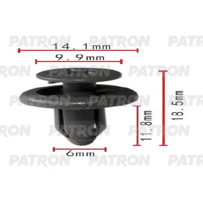Клипса пластмассовая GM, Lexus, Nissan, Toyota применяемость: внутрення PATRON P371774
