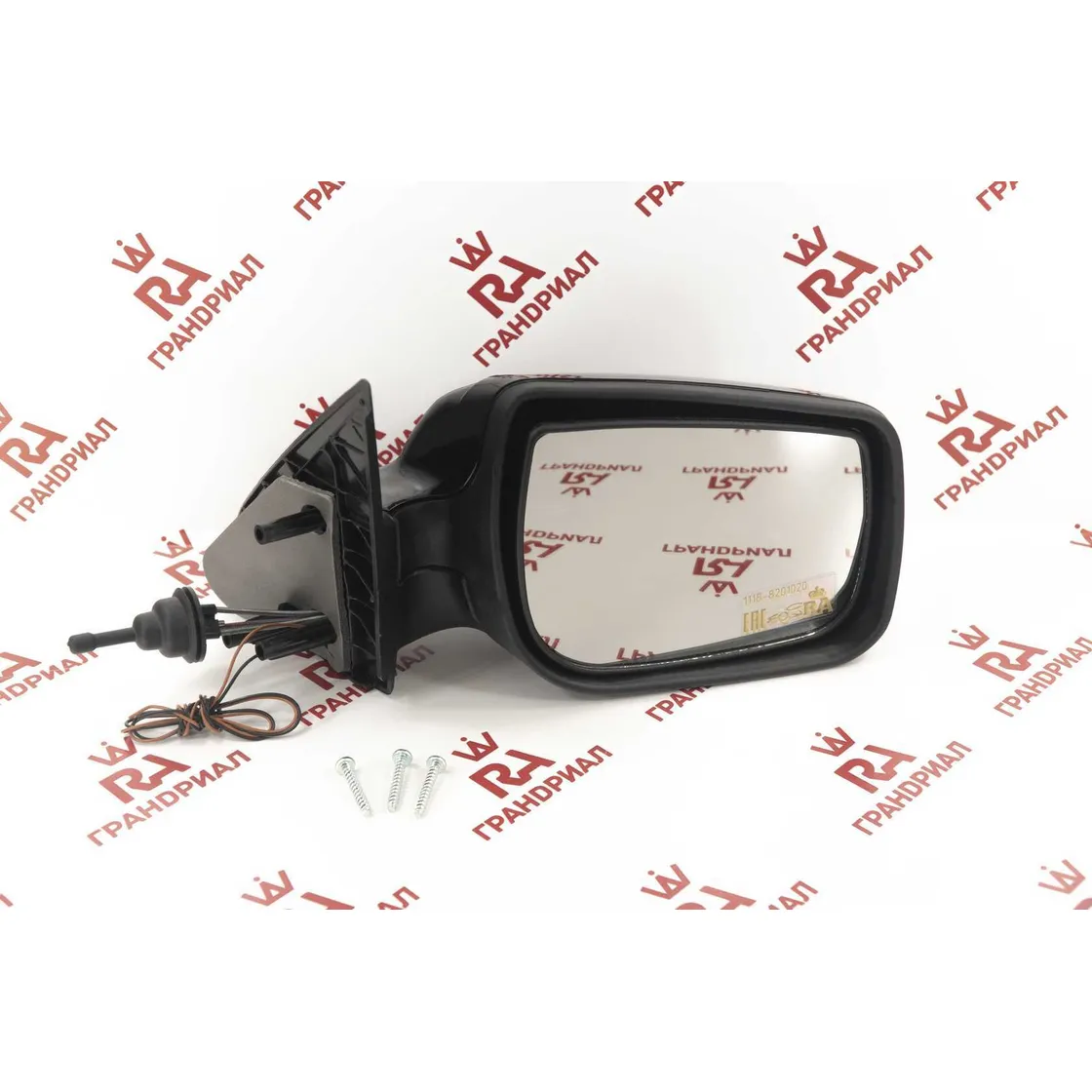 Зеркало боковое ВАЗ-1118-2190 тросовое ОБОГРЕВ правое в коробке ГРА ГрандРиАл GR01004