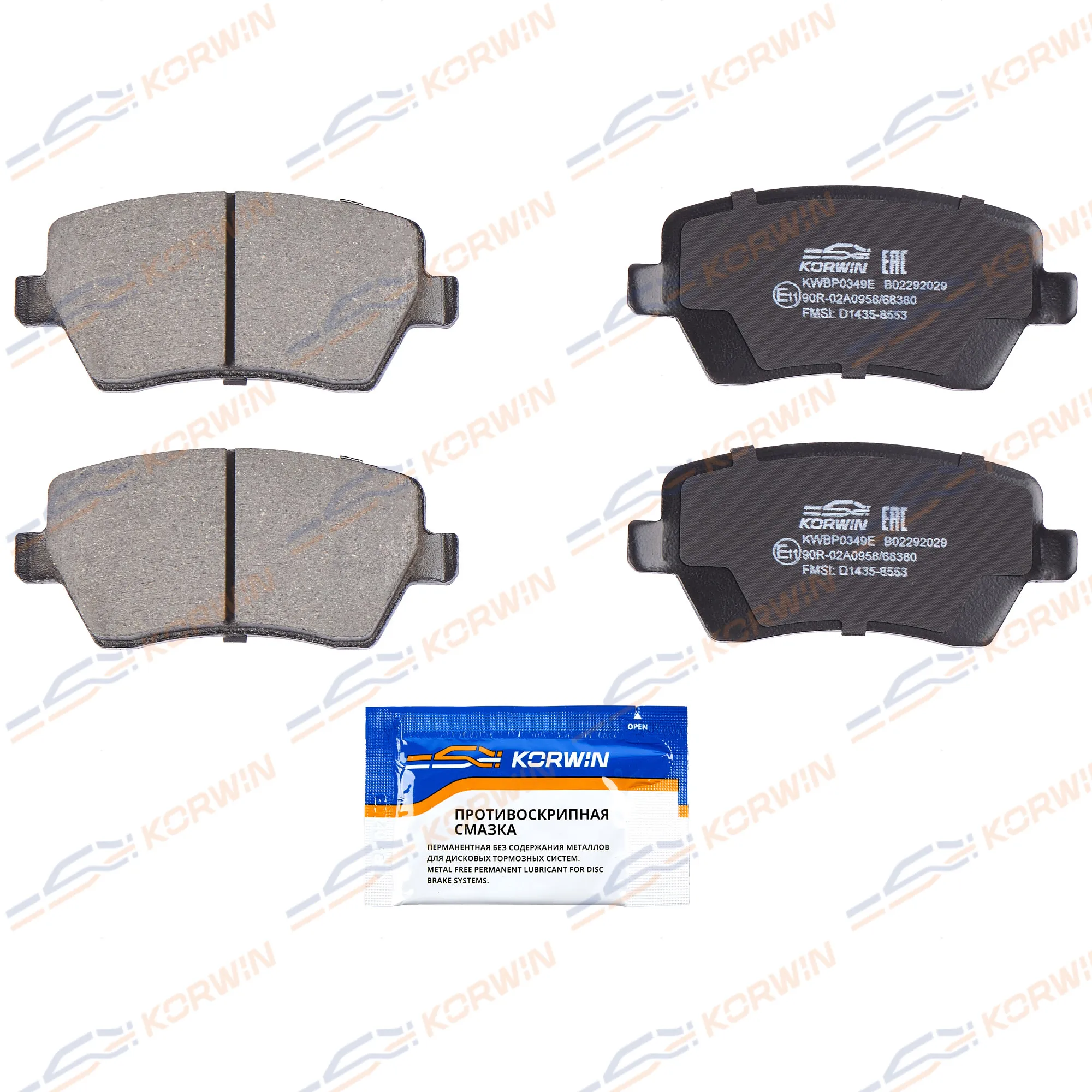 Колодки тормозные перед. ECOLine. Renault Duster 11-/Lada Vesta 15-/Largus 12- KORWIN KWBP0349E