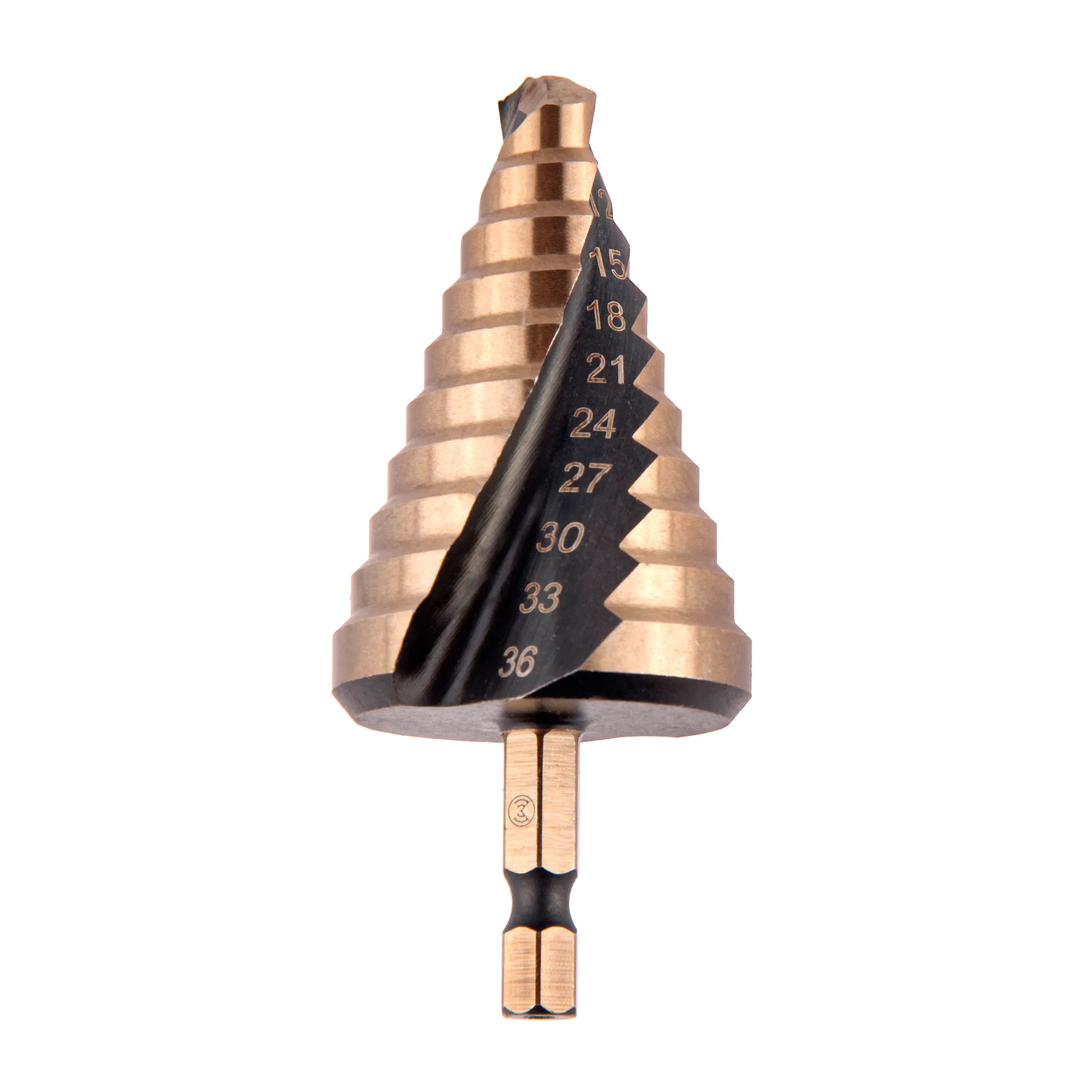 Сверло ступенчатое по мет. витое 9-36мм, 10 ступ.,шаг 3мм, Р6М5, Hex 1/4, MONOGRAM Special Monogram 101-057