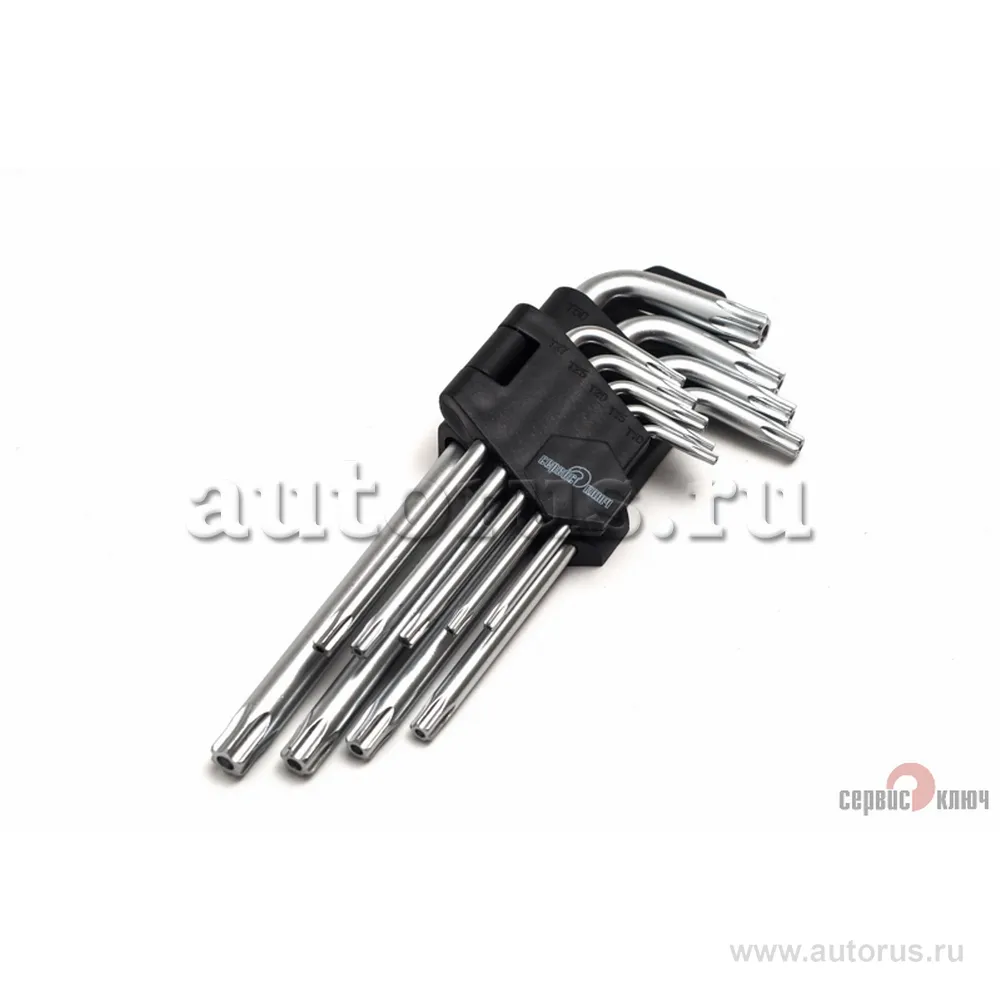 Набор Г-обр. звездочек TORX с отверстием на конце (9 предметов) Сервис ключ 70675