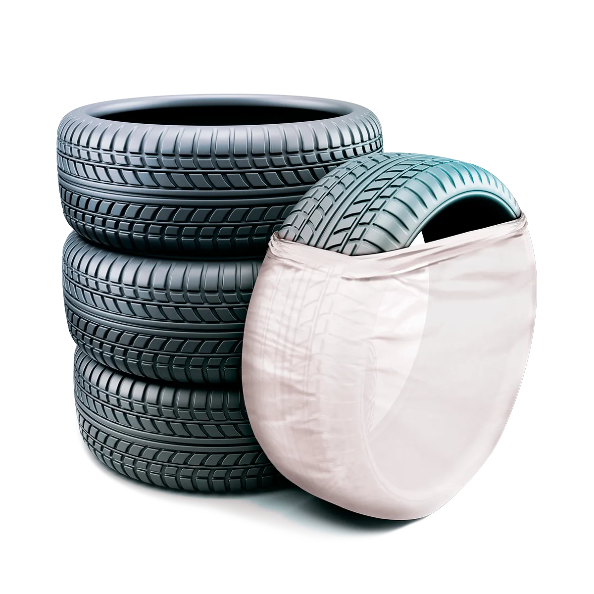 Пакеты для колес, 120х120 см, R12-R22, 20 мкм, 4 шт. ZIPOWER PM6762