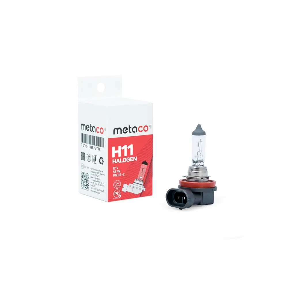 Лампа H11 12V-55W Стандартная, PGJ19-2 Metaco 9510-H11-STD