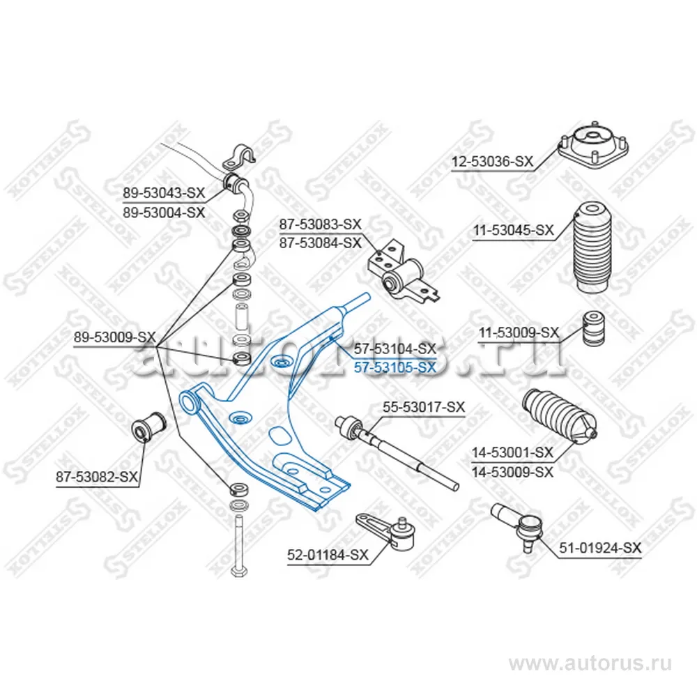 Рычаг л. KIA Sephia 94-97 (5753104_SX) STELLOX 5753105_SX