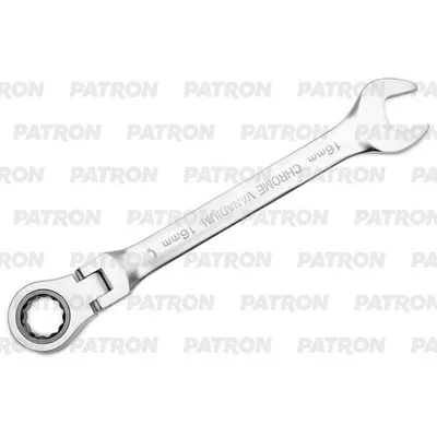 Ключ комбинированный трещоточный с шарниром, 16 мм PATRON P-75716F