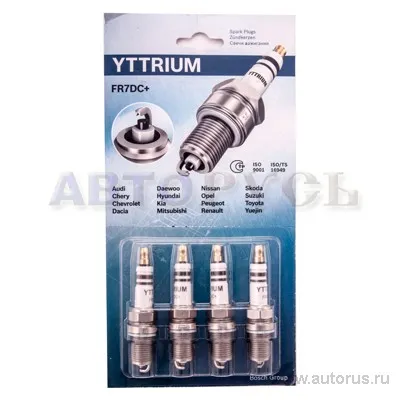 Свеча зажигания BOSCH, (компл. 4шт). Yttrium FR7DC FR7DC