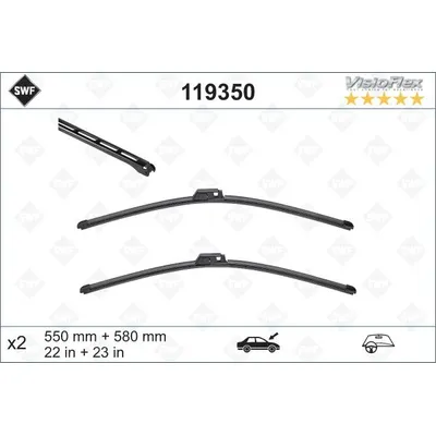 Щетка стеклоочистителя 580 мм/550 мм SWF VisioFlex (Valeo) SWF 119350