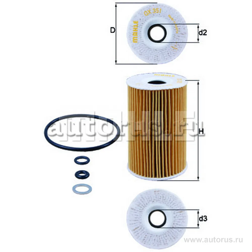 Фильтр масляный KNECHT/MAHLE OX351D