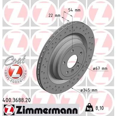 Диск тормозной MB W166 ZIMMERMANN 400368820