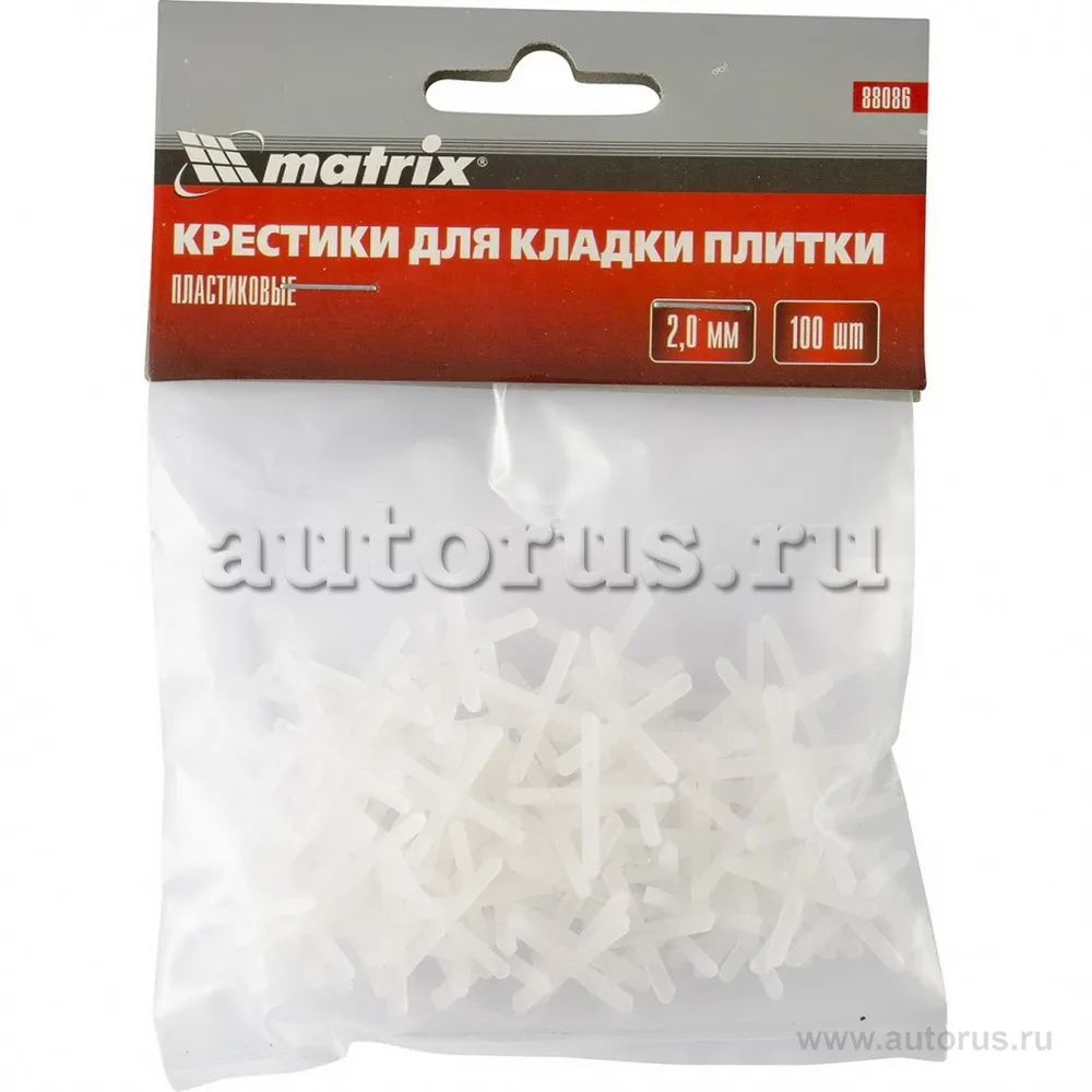 Крестики, 2 мм, для кладки плитки, упаковка 100 шт MATRIX 88086 MATRIX 88086
