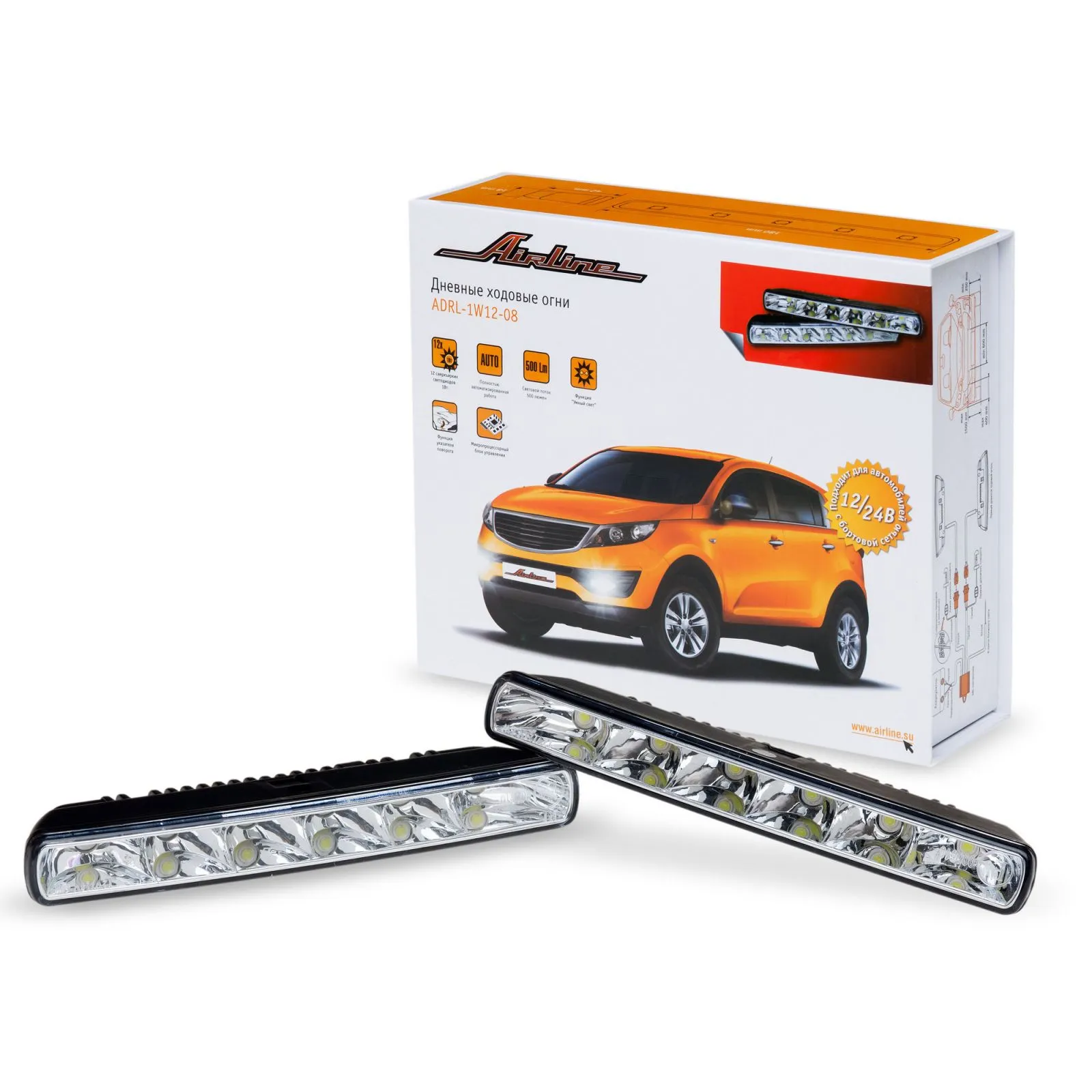 Ходовые огни 1Вт*12LED с блоком управления AIRLINE ADRL-1W12-08