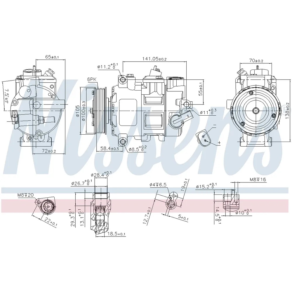 Компрессор кондиционера VW-TRANSPORTER T5 09- NISSENS 890550