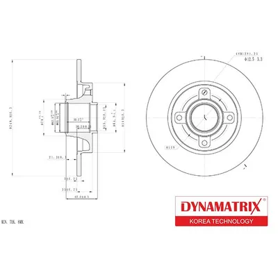 Диск тормозной с подшипником и кольцом ABS DYNAMATRIX-KOREA DBD1560