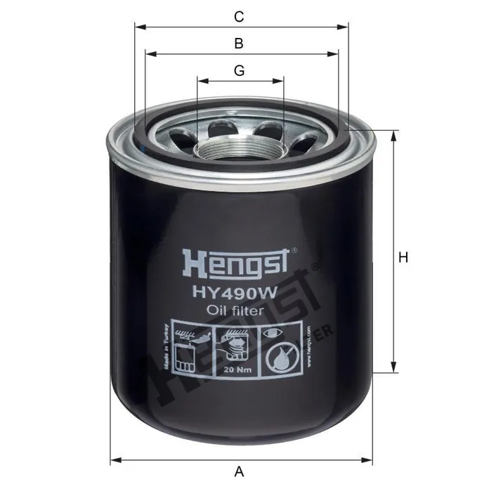 Фильтр гидравлический HENGST HY490W