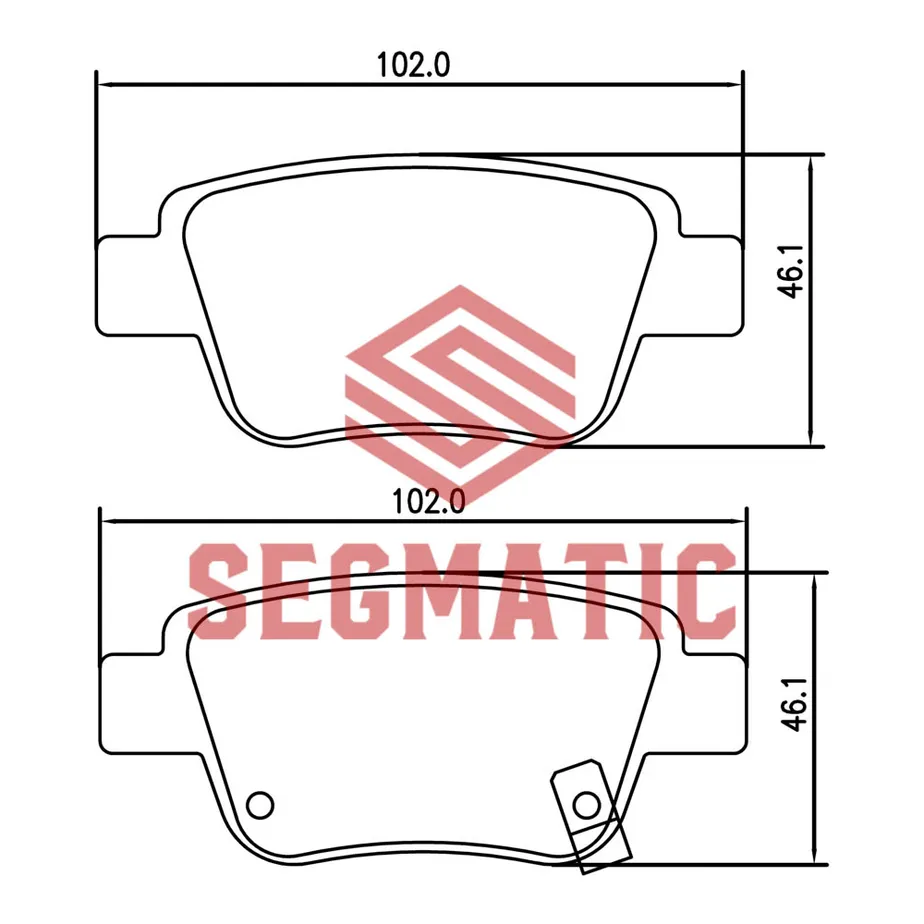 Колодка торм диск зад Toyota Corolla 1.6 2004-2009; Toyota Avensis 1.8 2003-2008; Toyota Avensis 2.0 2003-2008 SEGMATIC SGBP2627