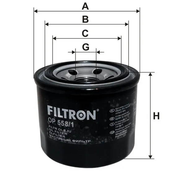 Фильтр масляный Honda (new version OP 558 for Honda) FILTRON OP558/1