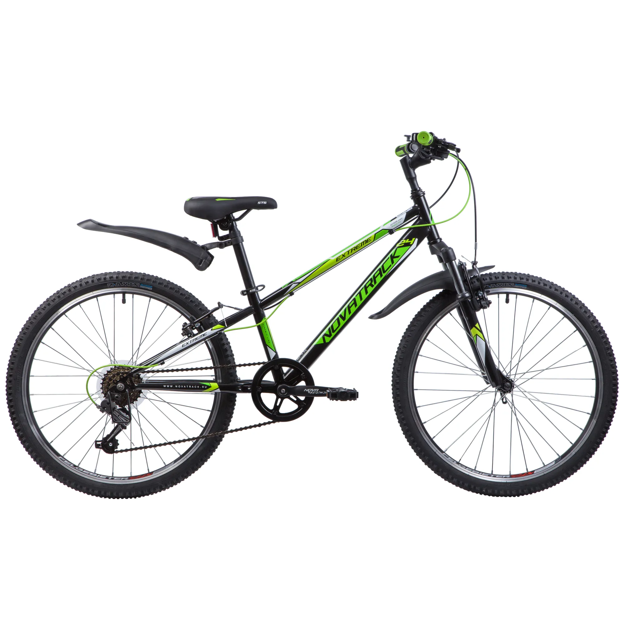 Велосипед 24 хардтейл Novatrack Extreme 6.V (2019) количество скоростей 6 рама сталь 10 черный