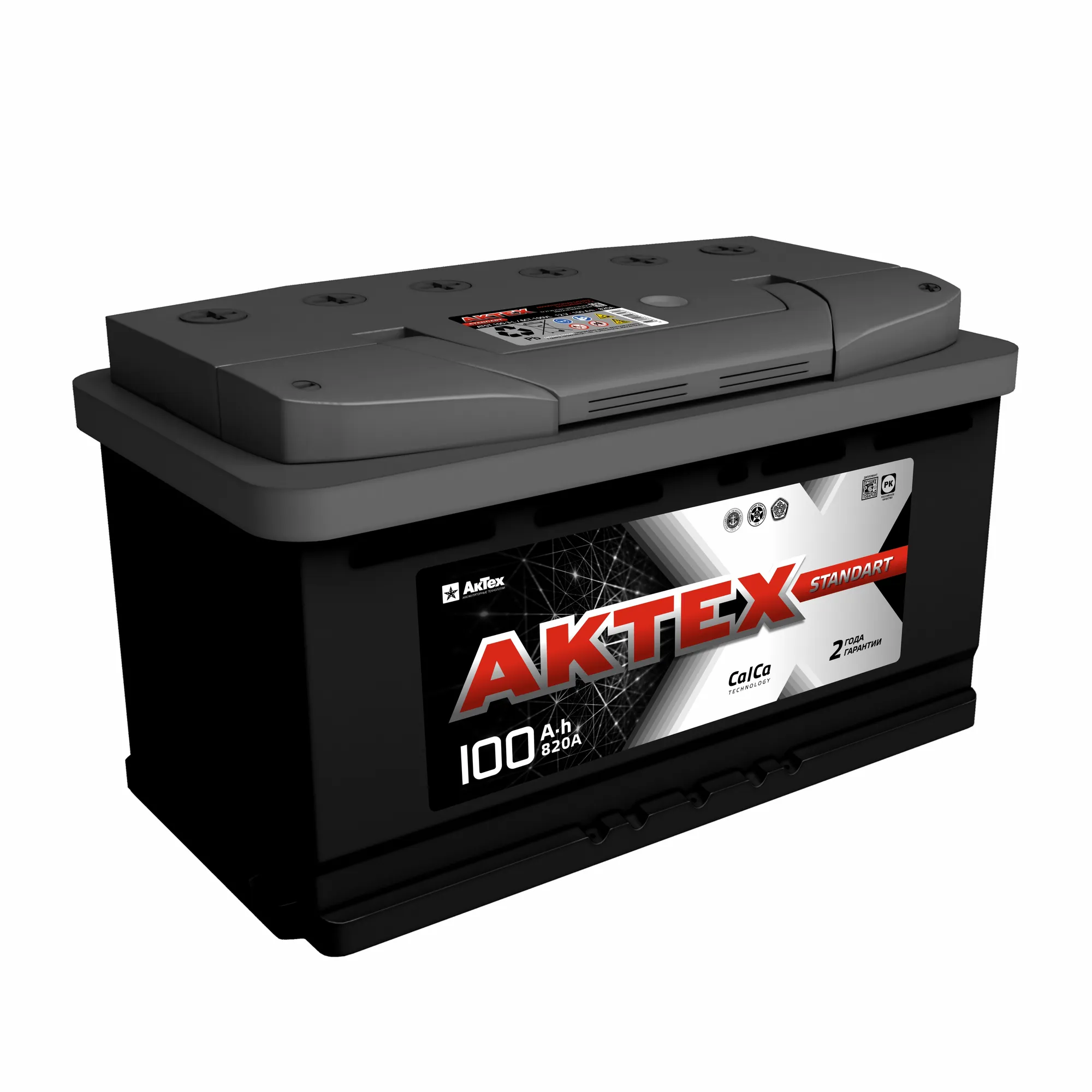 Аккумулятор АКТЕХ 100 А/ч обратная R+ 352x175x190 EN820 А