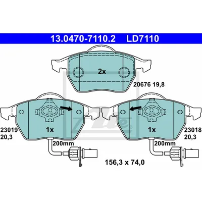 Колодки торм. пер.  Audi A4/A6, VW Passat 1.6-3.2/1.9TDi-3.0TDi 97> (ceramic)