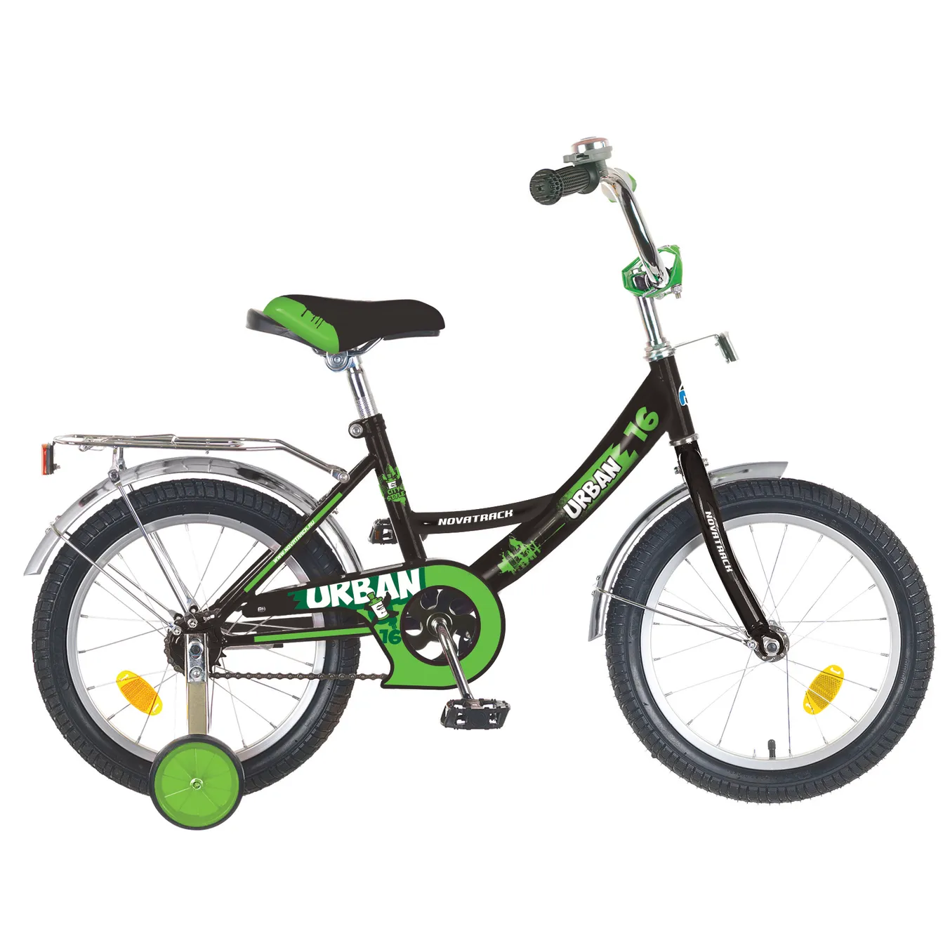 Велосипед 16 детский Novatrack Urban (2018) количество скоростей 1 рама сталь черный