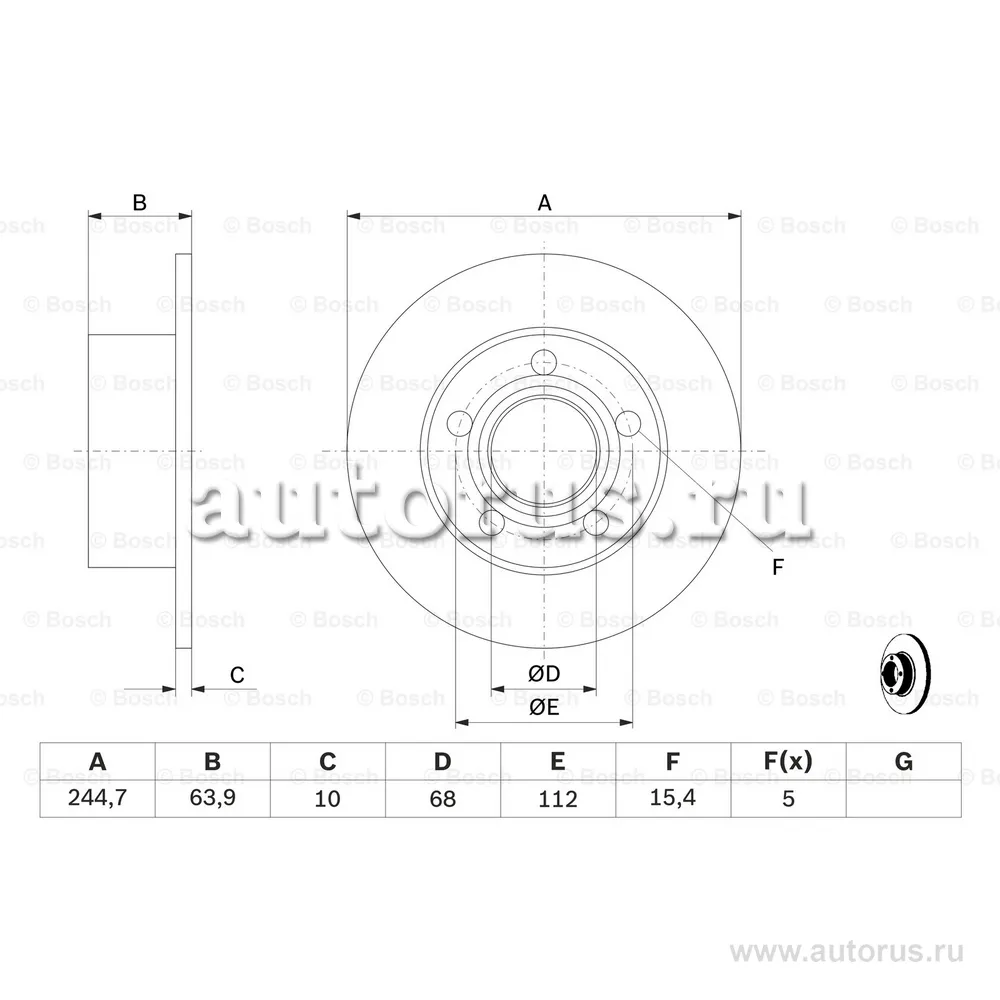 Диск тормозной задний BOSCH 0 986 478 132