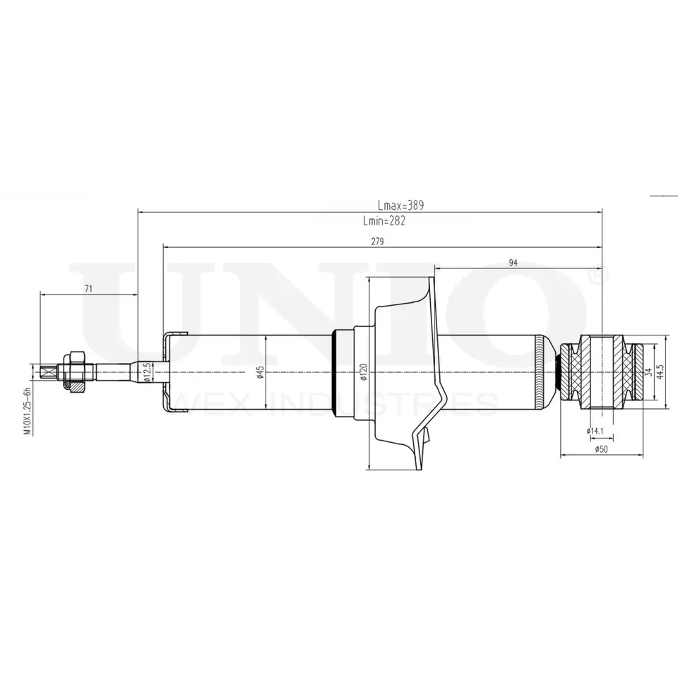 Амортизатор газовый задней подвески UNIO SAB-10458