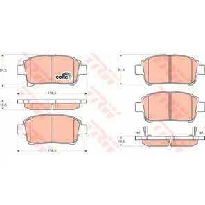 Колодки передние TOYOTA Yaris I TRW GDB3317