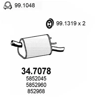 Задн. часть глушителя ASSO 347078