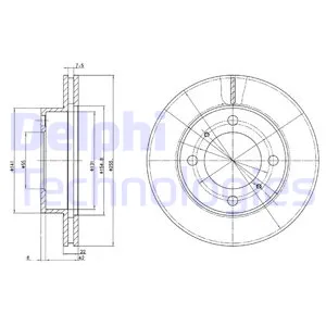 Диск тормозной передний TOYOTA COROLLA (E10/E11) DELPHI BG2891
