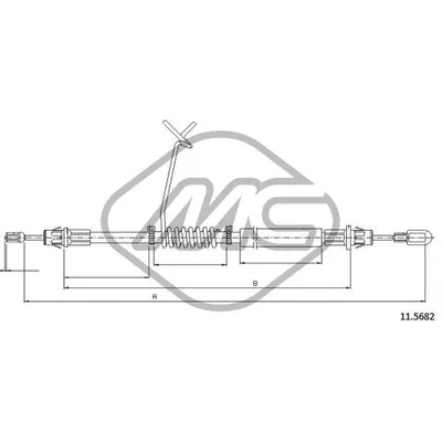 Трос ручника FRD TRANSIT ALL RWD CAB SERIE 2.3 SX-LH Metalcaucho 81857