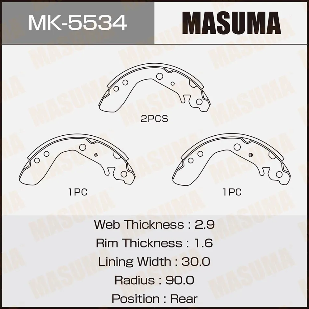 Колодки барабанные HONDA FIT MASUMA MK-5534