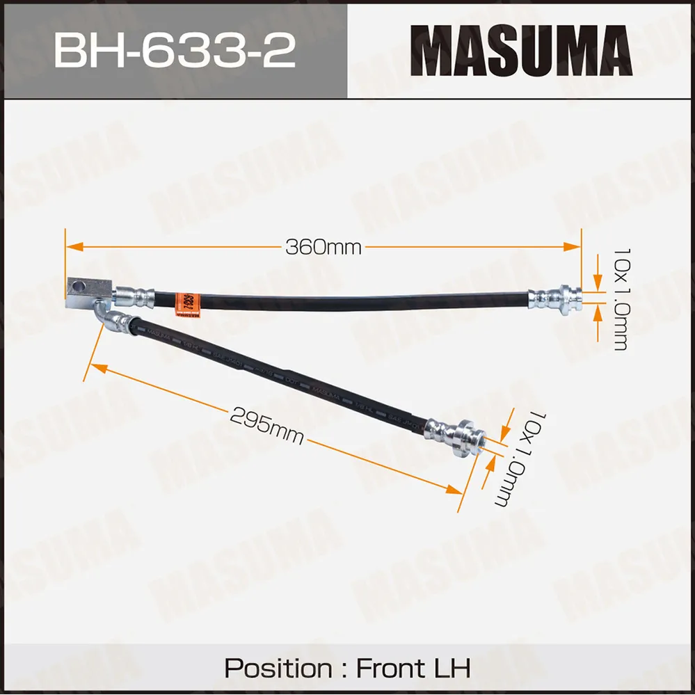 Шланг тормозной MASUMA N- /front/ FX35, FX50 / S51 LH MASUMA BH6332