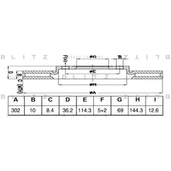 Диск тормозной задний MITSUBISHI ASX/OUTLANDER 10-> BLITZ BS0484