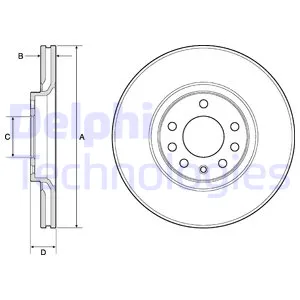 Диск тормозной передний OPEL ASTRA G,H/MERIVA/ZAFIRA// SAAB 9-5 DELPHI BG3770C