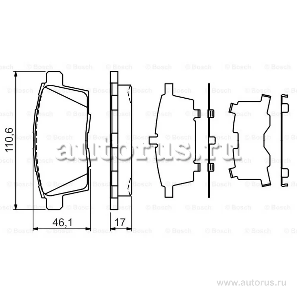 ДИСКОВЫЕ КОЛОДКИ ЗАДНИЕ BOSCH 0986494376