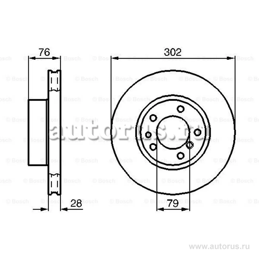 Диск тормозной передний BOSCH 0986478317
