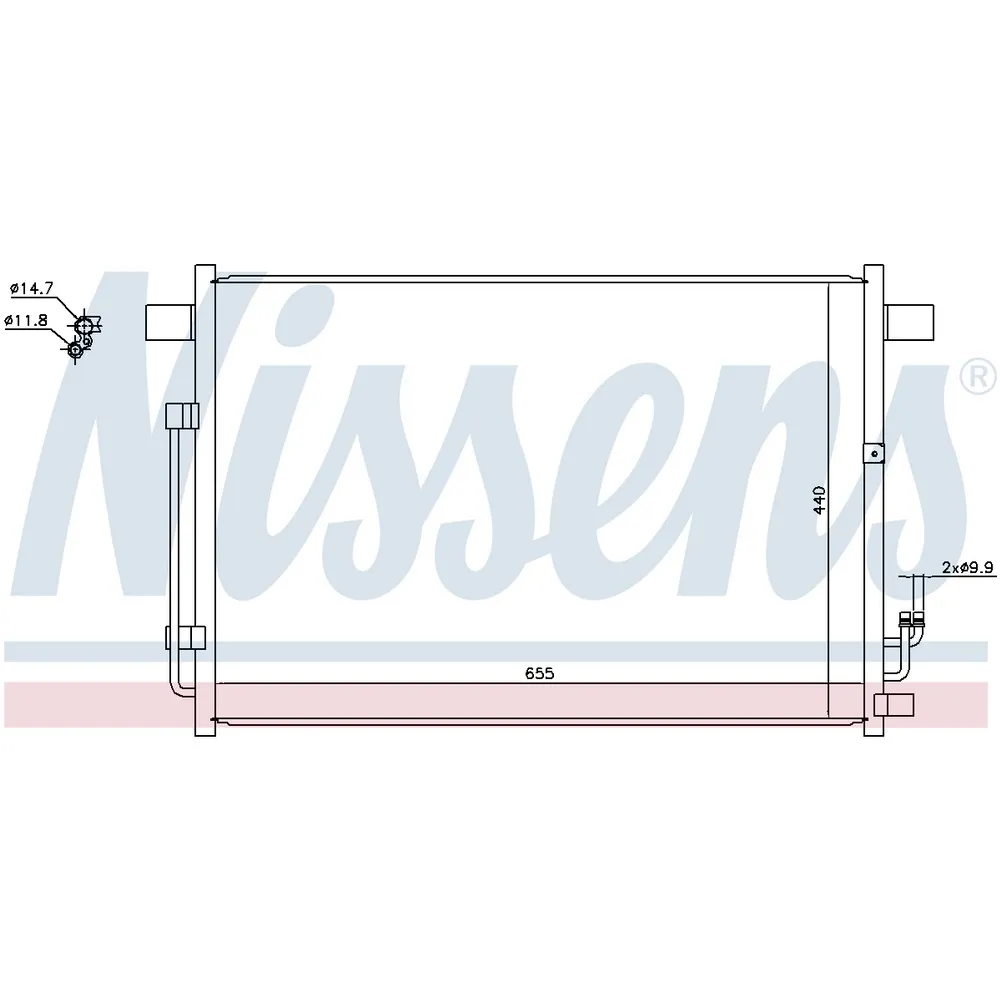 Радиатор кондиционера NISSAN Murano (Z51) 08-> mot.3,5L V6 NISSENS 940403