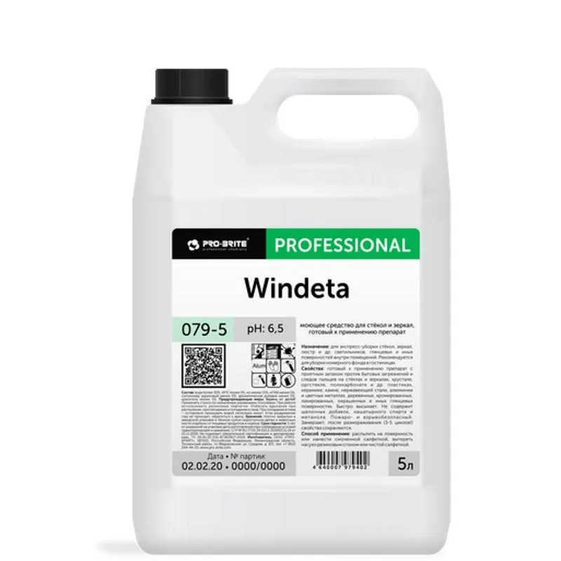 Профхим д/стекл-зеркал поверхн д/керам.плитки Pro-Brite/WINDETA,5л 1222081