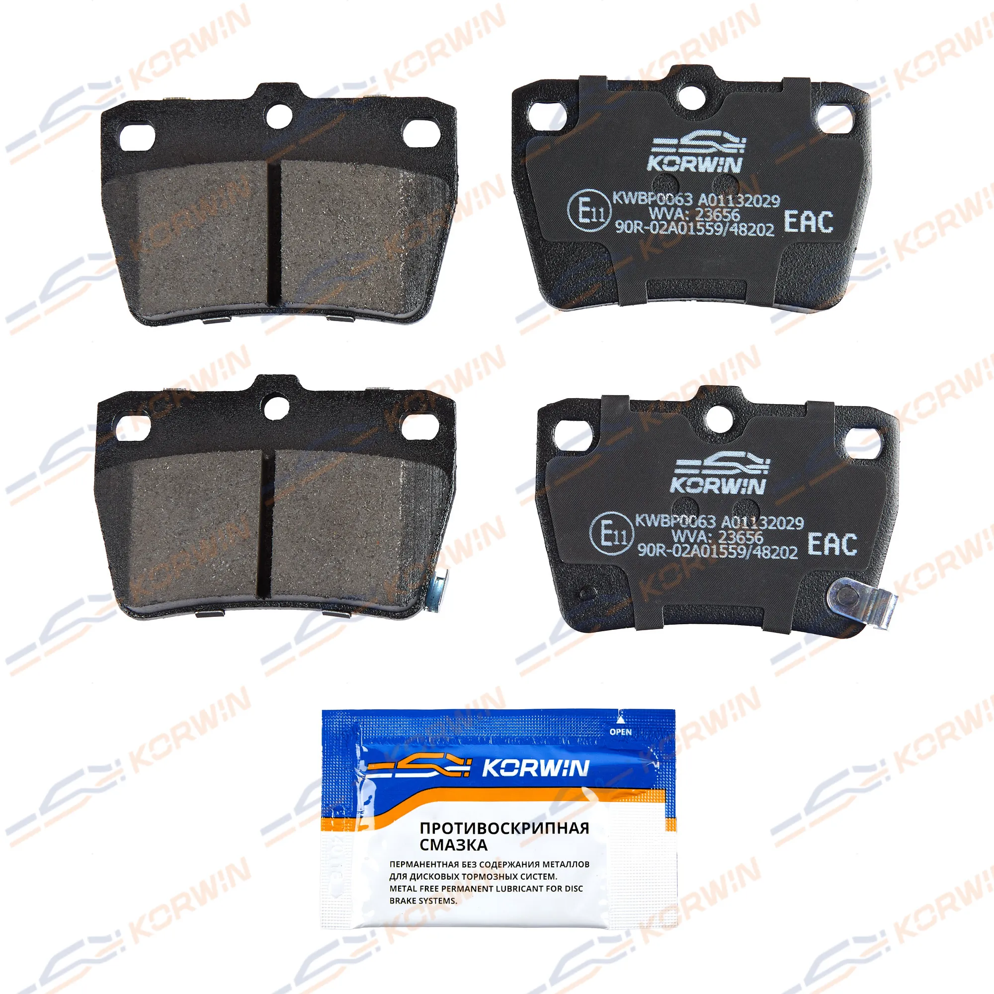 Колодки тормозные зад. Chery Tiggo (T11) 05-/Tiggo FL 13-/Toyota RAV4 II 00-05 KORWIN KWBP0063