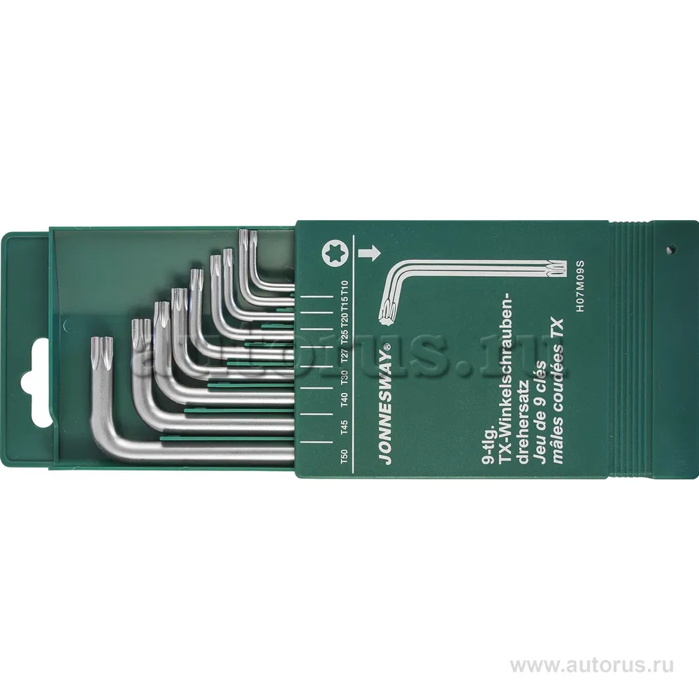 Набор ключей Г-образных TORX T10-T50 9пр JONNESWAY H07M09S