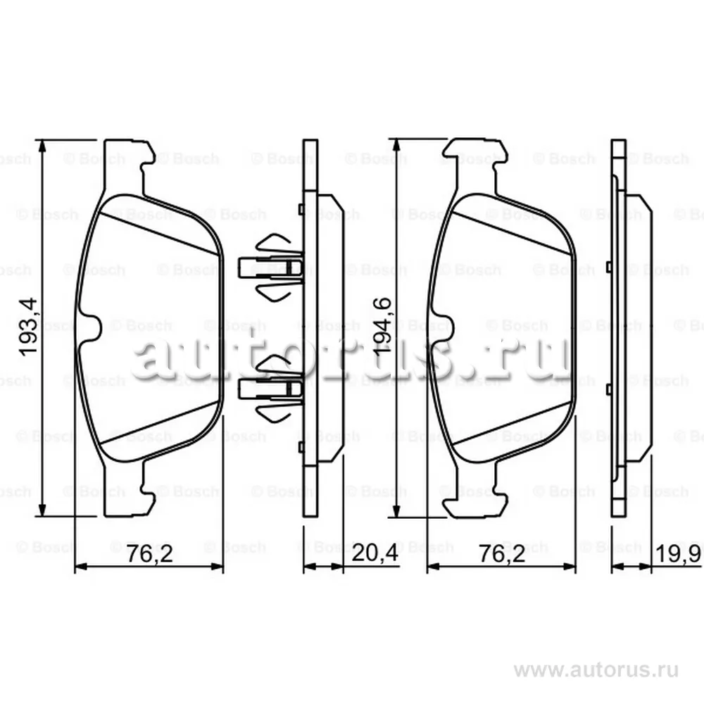 Колодки передние VOLVO XC60 08-17 BOSCH 0 986 494 305