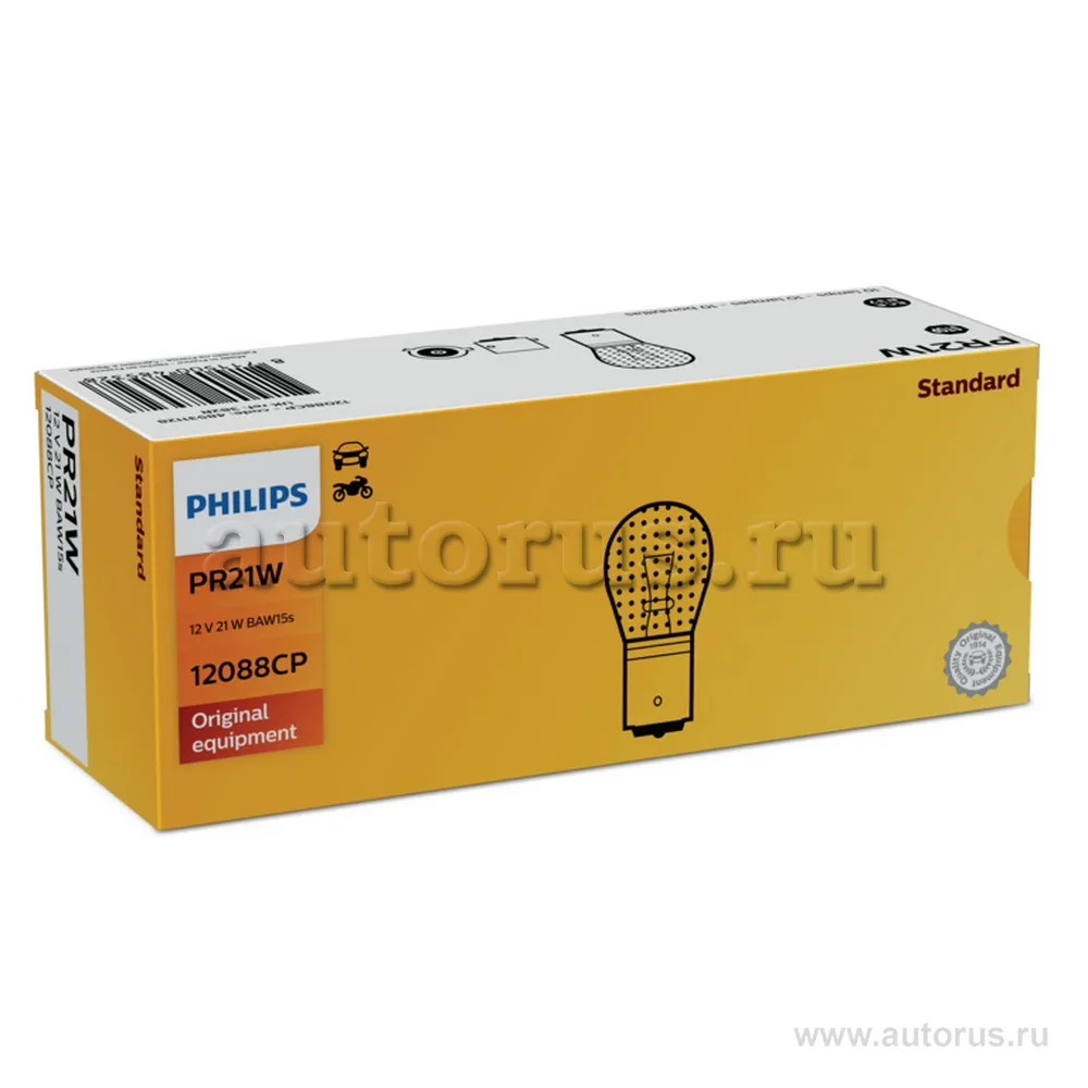 Лампа 12V PR21W 21W PHILIPS Vision 1 шт. картон 12088CP