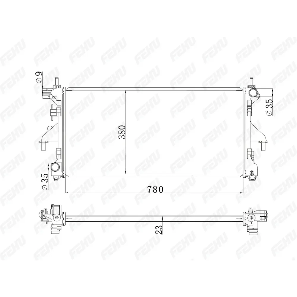 Радиатор охлаждения (сборный) Fiat Ducato/PSA Boxer/Jumper (06-) FEHU FRC1202m